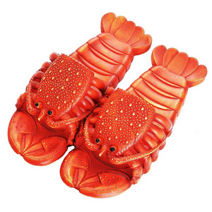 Creative Non-Slip Couples Sandals Cute Cartoon Lobster Slippers Beach Slippers funny slippers