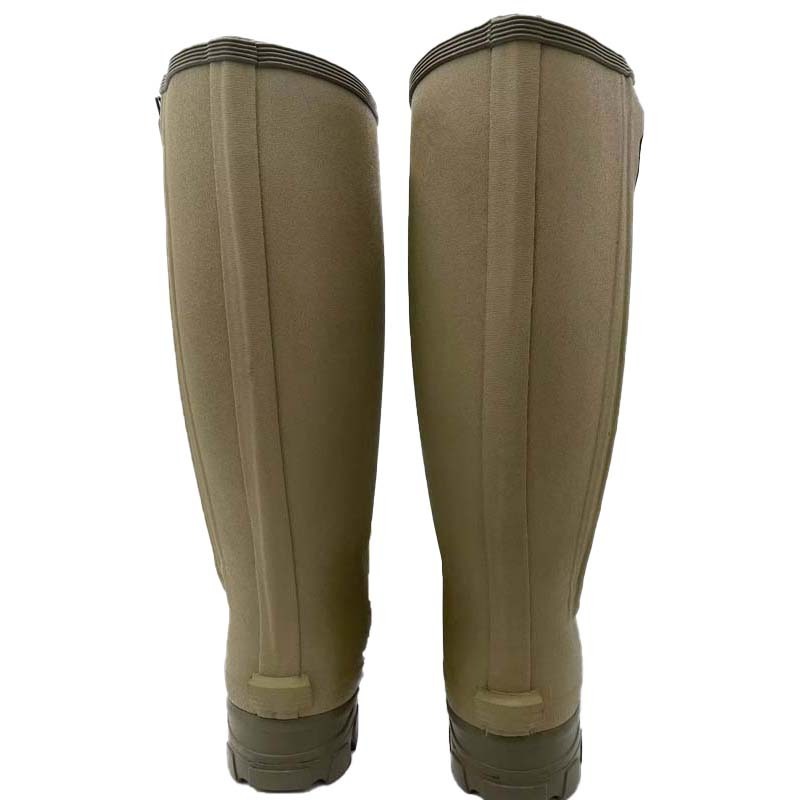 Olive Green Zipper style Waterproof Outdoor Farming and Hunting Mens Neoprene Rubber Rain Boots