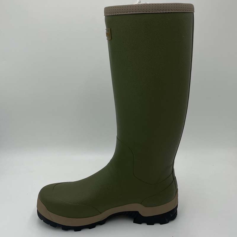 Vibram Outsole Harkila Style Waterproof Neoprene Wellington Boots Rubber Wellies With Zipper