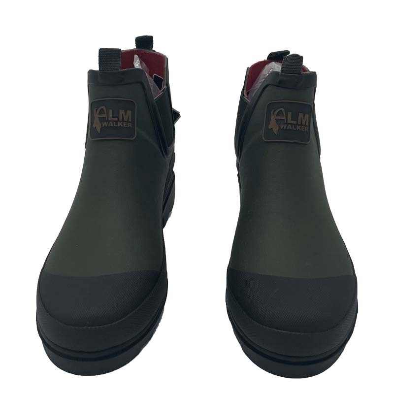 OEM MANUFACTURER WATERPROOF OUTDOOR ADULT NEOPRENE SCRUB WORKING SAFETY RUBBER WELLIES LADY Ankle Fashion Rubber RAIN BOOTS