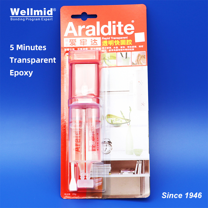 Araldite Rapid Syringe 5 Minute Fast curing 2 Part Clear Epoxy Super Strength Bonds  Repair non-trace Glass Crystal DIY ab Glue