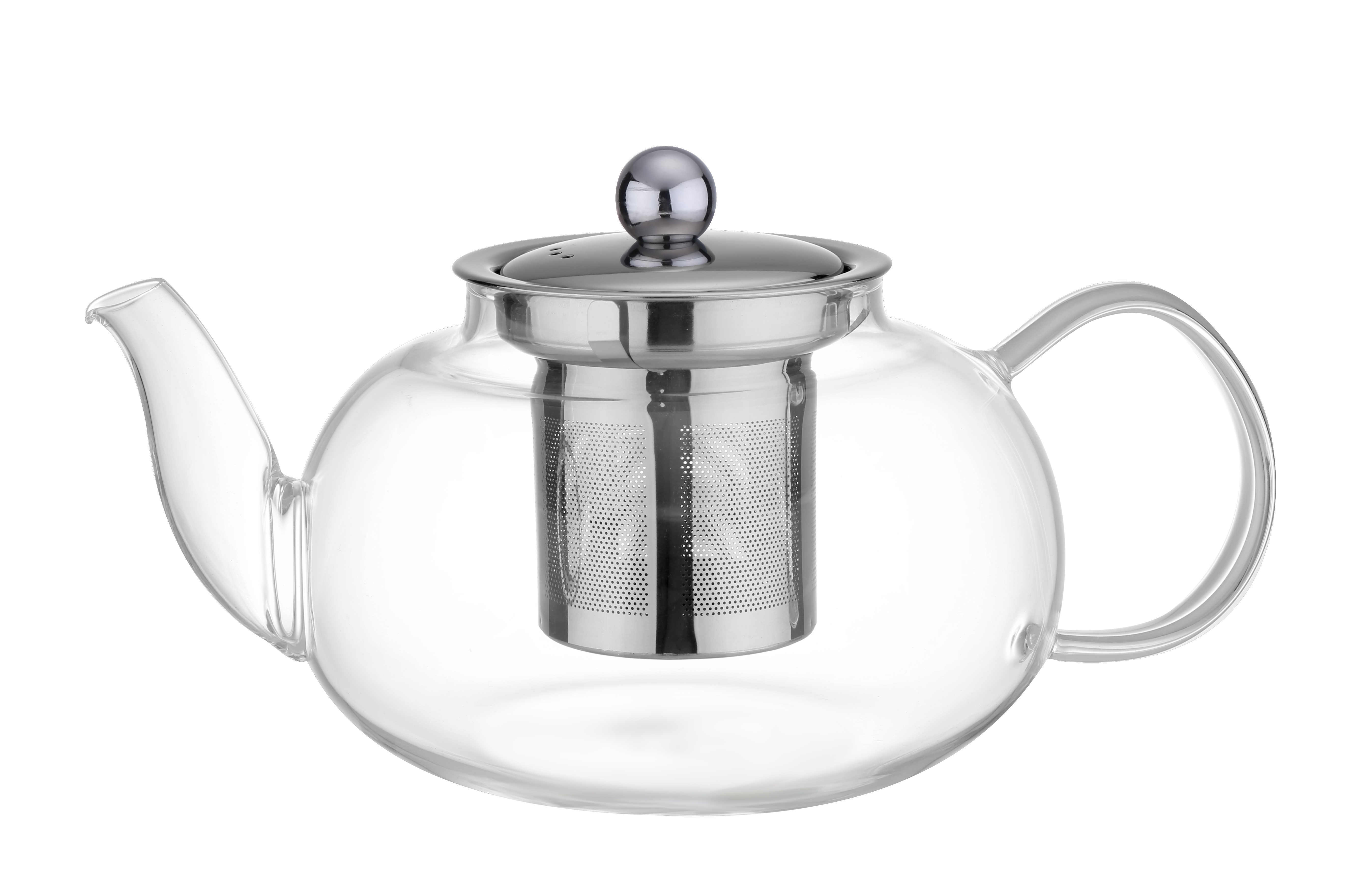 800ml Glass Teapot and Tea Kettle in stock Heatproof Borosilicate Glass Tea Maker with Removable Stainless Steel Loose infuser