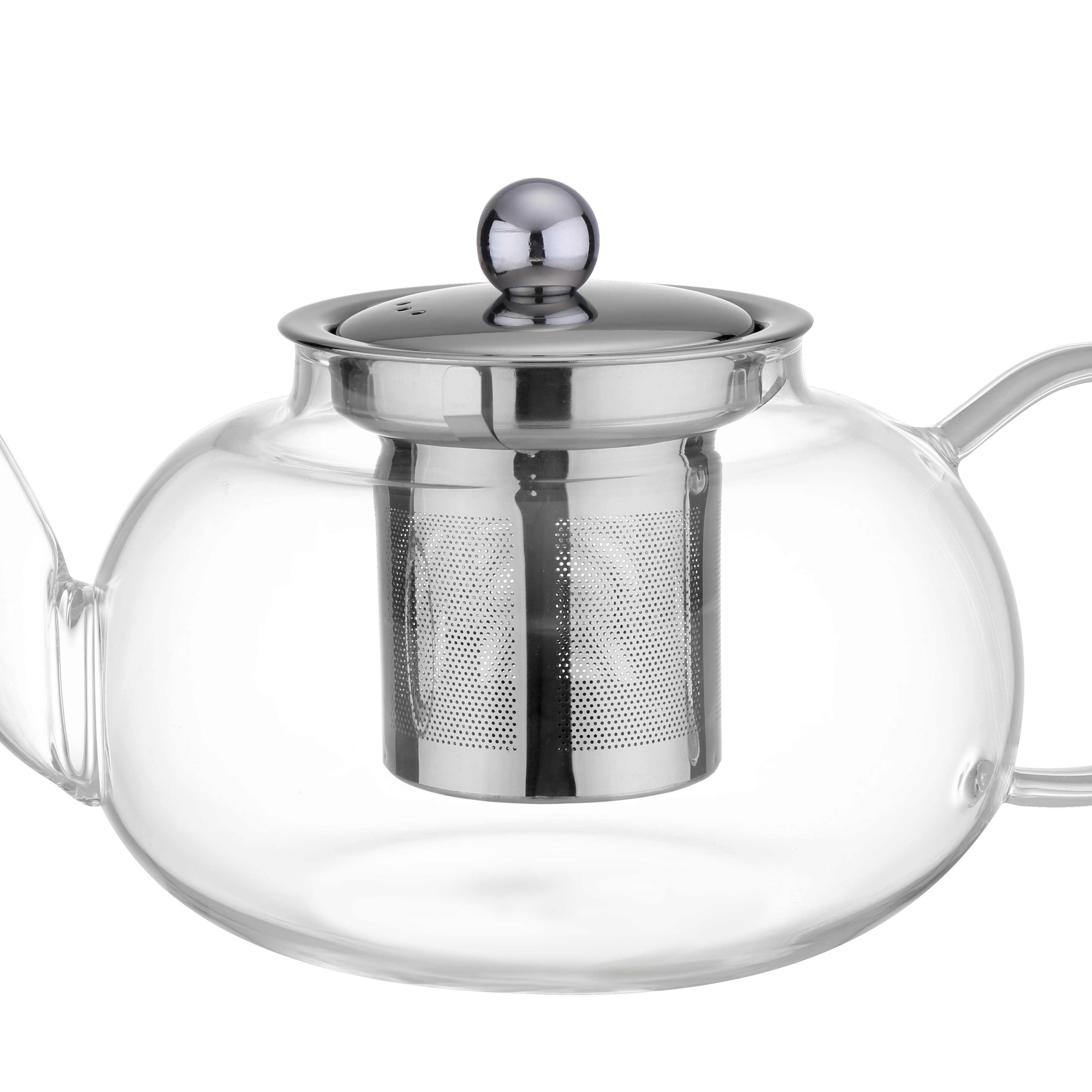 800ml Glass Teapot and Tea Kettle in stock Heatproof Borosilicate Glass Tea Maker with Removable Stainless Steel Loose infuser