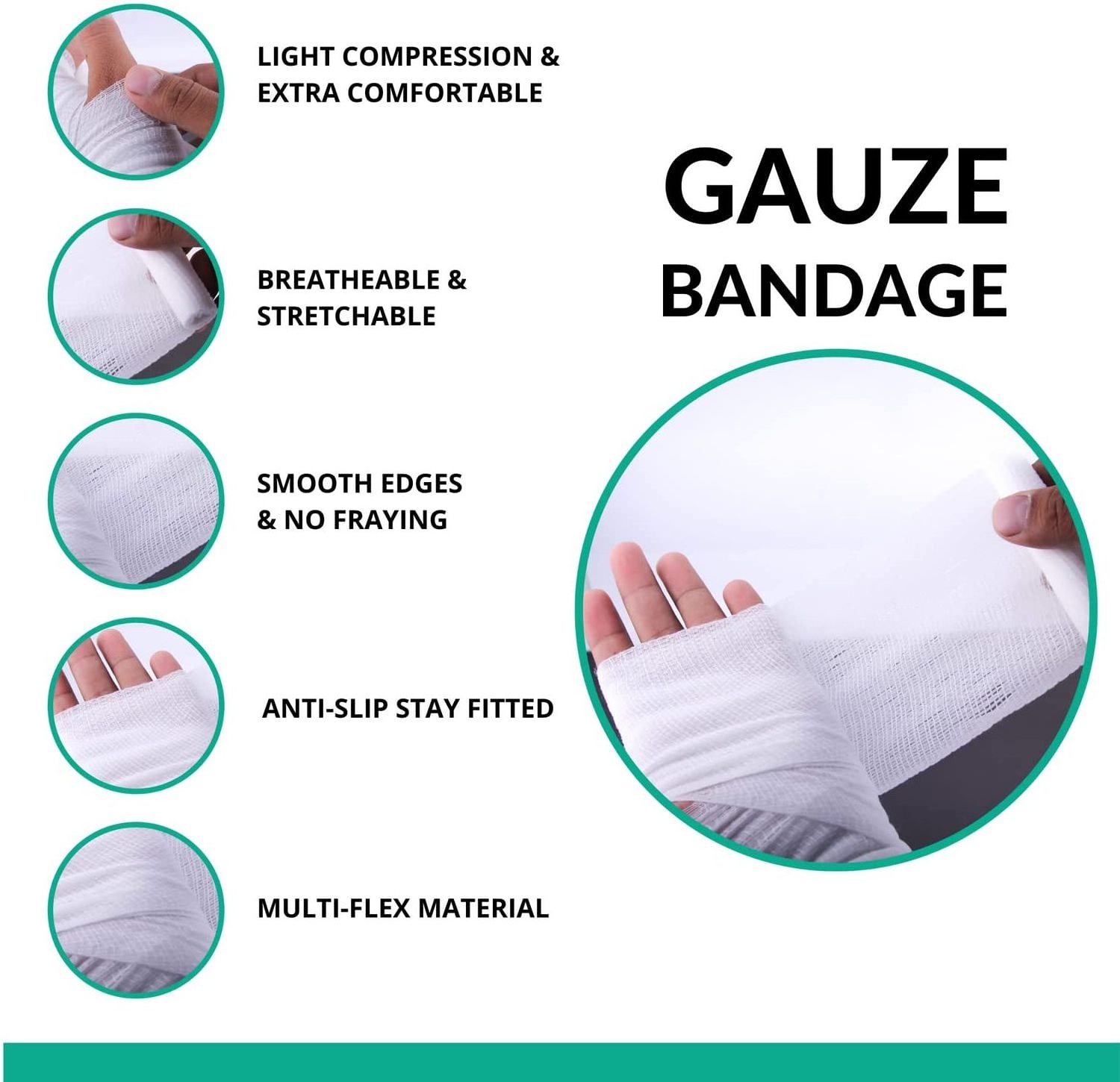 Customized professional wound care medical gauze roll wrap dressing ankle knee cotton sterile pbt bandage