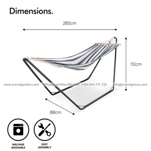 Wholesale Double Camping Hammock with Net Lightweight Tree Straps Portable 2 Person Hammock Made in Viet Nam