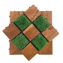 Artificial Grass Tiles Interlocking Deck Tiles, Self-draining Mat Indoor Outdoor Flooring, Direct from Manufacturer-S005