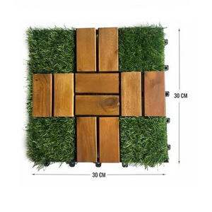 Artificial Grass Tiles Interlocking Deck Tiles, Self-draining Mat Indoor Outdoor Flooring, Direct from Manufacturer-S005