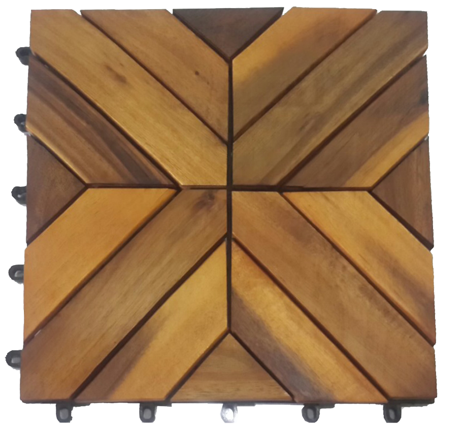 AGBEST - Interlock Engineered Flooring - Eco-Friendly Garden Wood Decking Outdoor Interlocking Floor Tiles