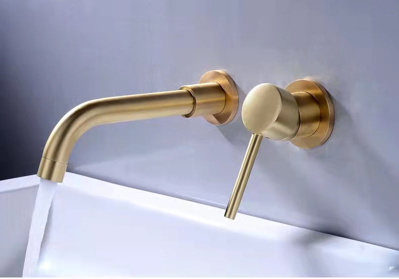 Hot  brass white 2 hole taps wall mounted bathroom concealed basin mixer faucet