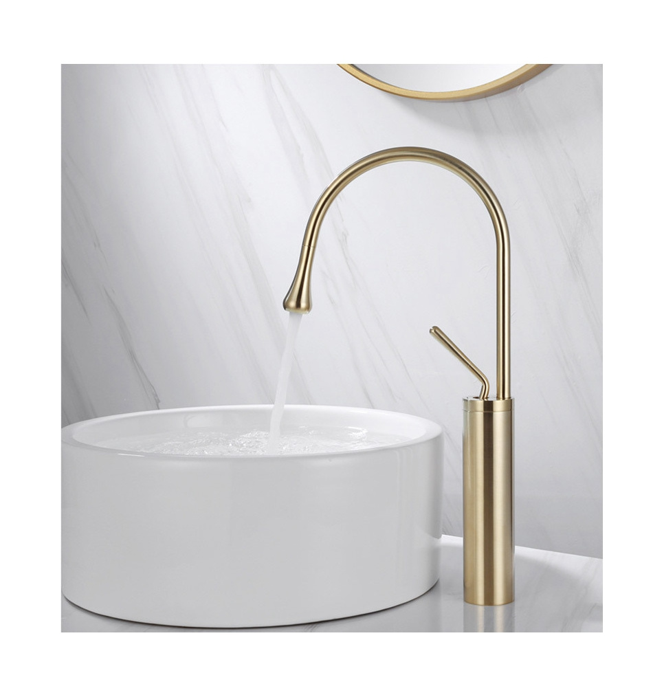 European 360 degree rotating Hot and Cold Wash Basin gold  Faucet Bathroom Water Drop basin Faucet