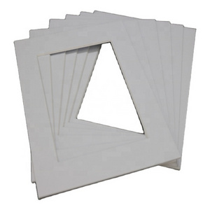 Wholesale decorative shadow box frame white,mat paper photo frame border photo frame mat board single opening matboard