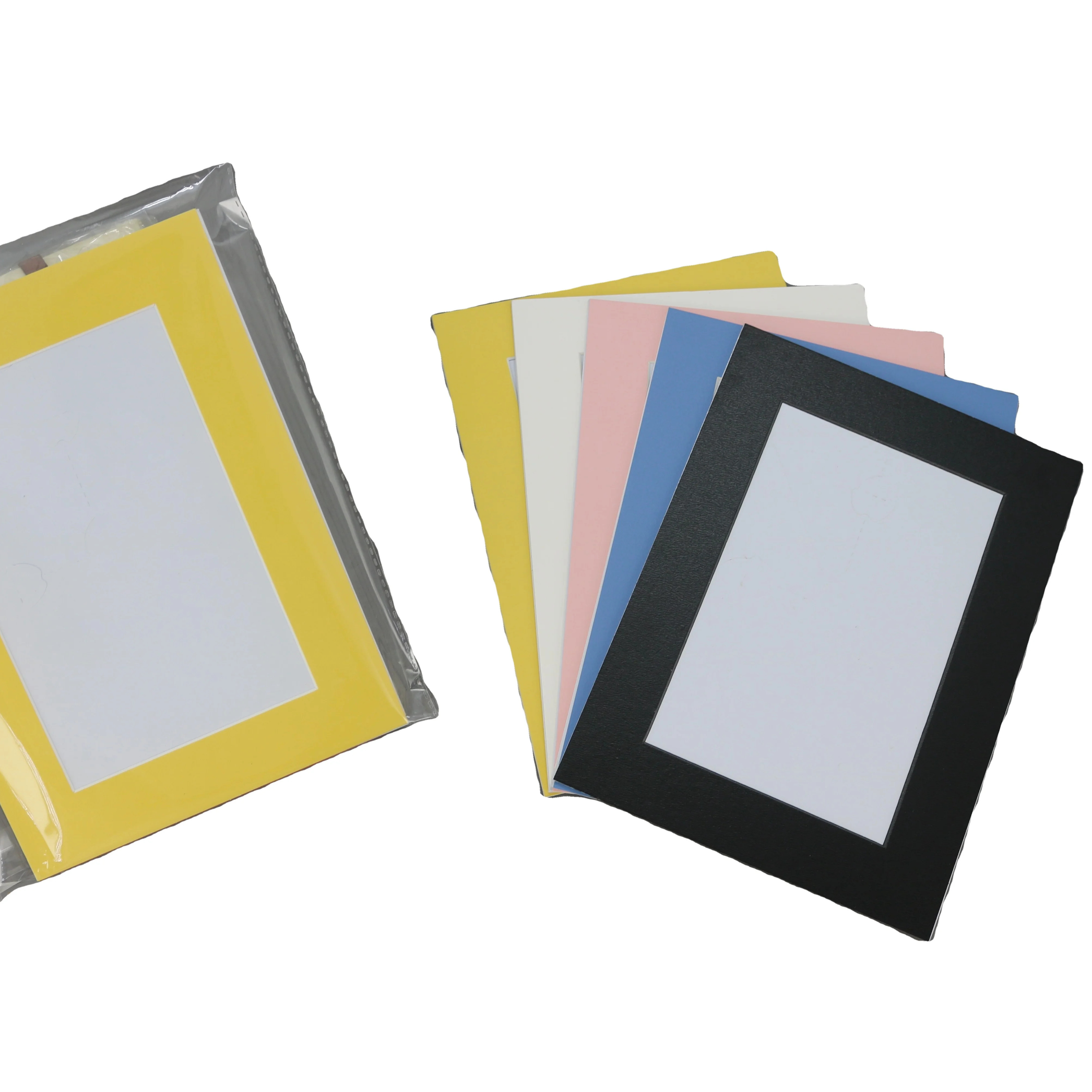 Wholesale paperboard frames wood mirror frame A4 picture frames with white matboard