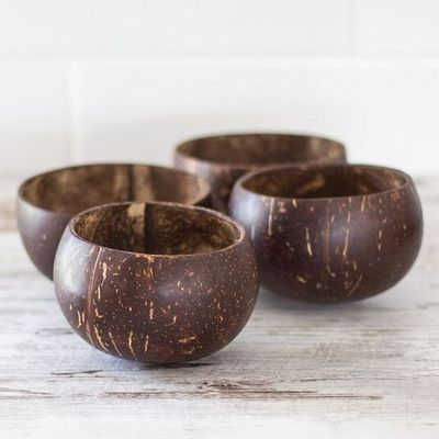 Export Quality Wooden Coconut Shell Bowls | Bowls Made From Natural Coconut Shell | Eco-Friendly Premium Bowl March Expo Product