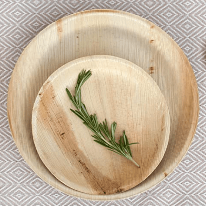 Amazon Top Listed Bamboo Plates, Natural, Biodegradable Areca Palm Leaf disposable dishes plates and cutleries