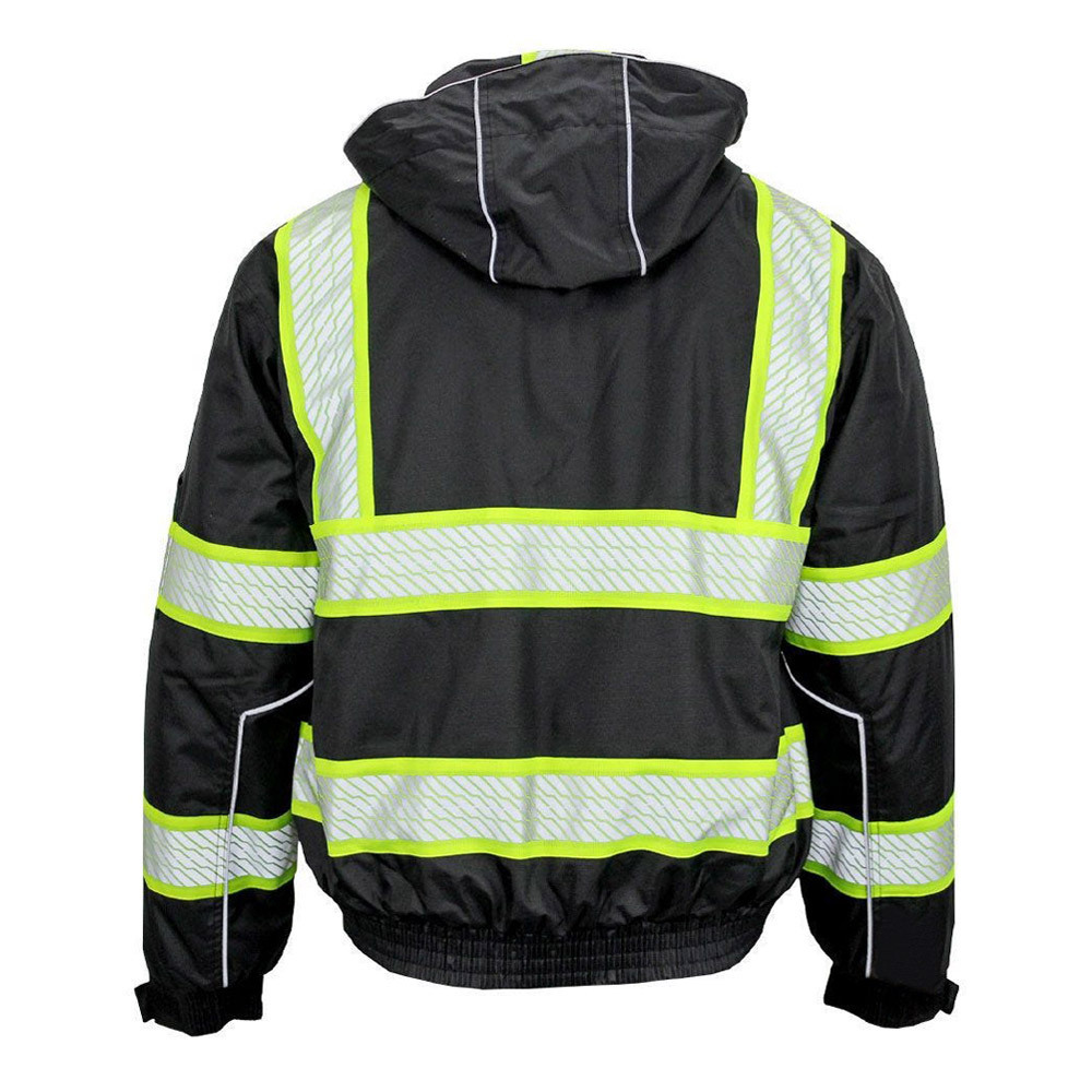 High-Visibility Quilt-Lined Bomber Jacket Waterproof and Thermal Ripstop Enhanced Visibility for Winter Safety Clothing