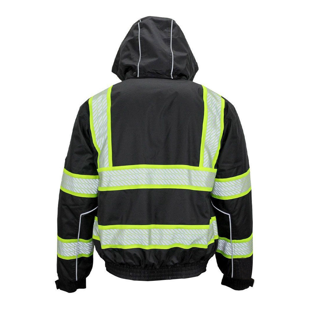 High-Visibility Quilt-Lined Bomber Jacket Waterproof and Thermal Ripstop Enhanced Visibility for Winter Safety Clothing