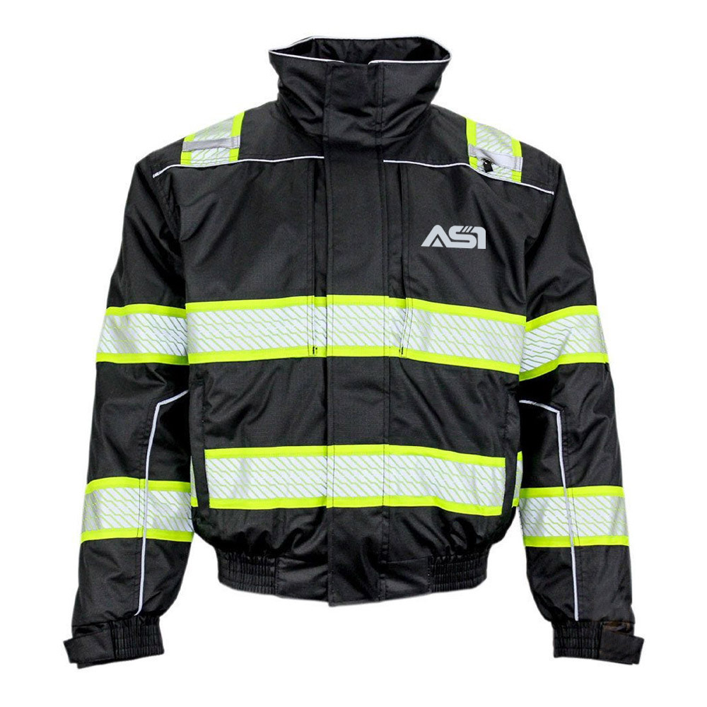 High-Visibility Quilt-Lined Bomber Jacket Waterproof and Thermal Ripstop Enhanced Visibility for Winter Safety Clothing