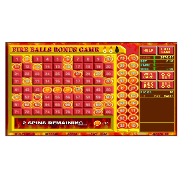 Fire ball keno single video  keno  game for coin operate game machine fire link WMS 550 Pot of Gold manufacturer