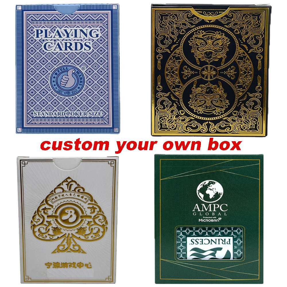 Wholesale Waterproof Custom Logo Printing Linen Deck Plastic Poker Paper Blank Marked Sublimation Playing Cards With Box