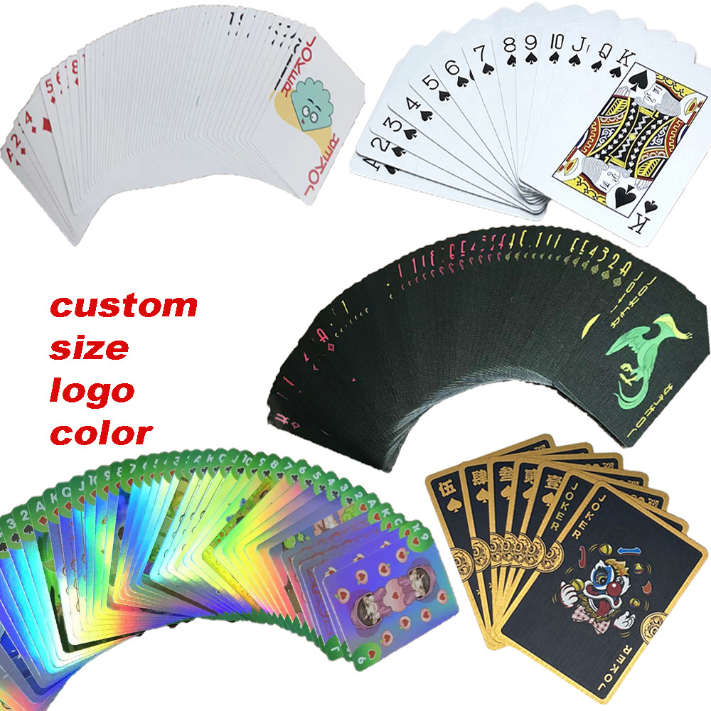 Wholesale Waterproof Custom Logo Printing Linen Deck Plastic Poker Paper Blank Marked Sublimation Playing Cards With Box