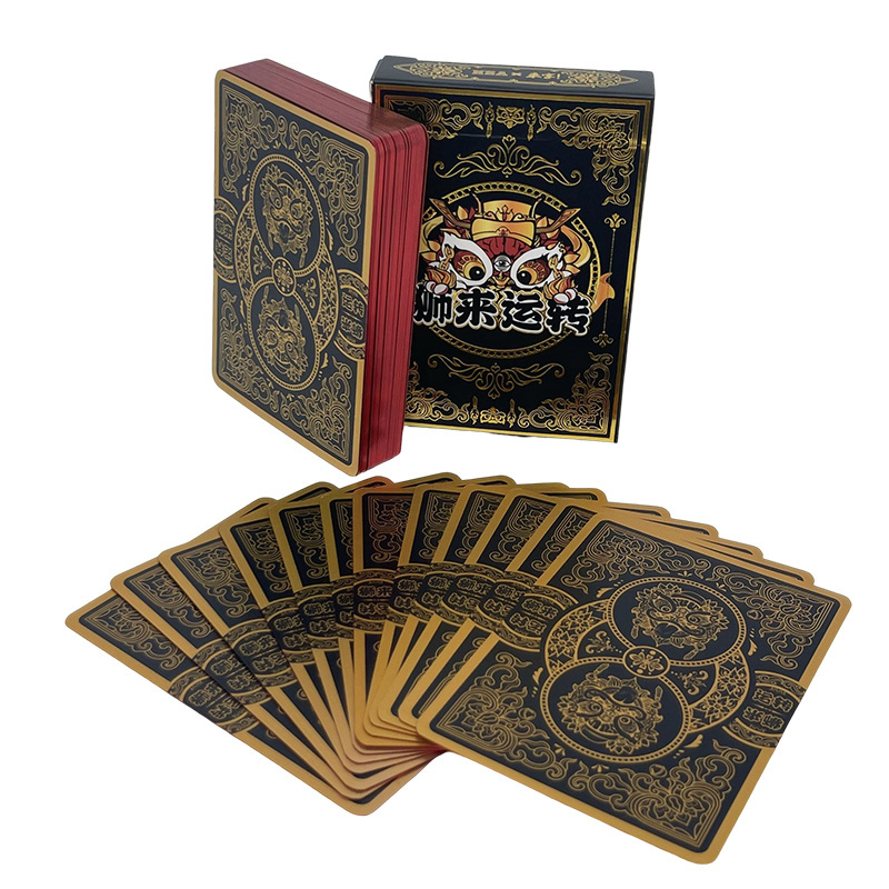 Original Factory Wholesale Custom Logo Waterproof black Poker Game PVC Card Custom Plastic Gold Paper Playing Cards