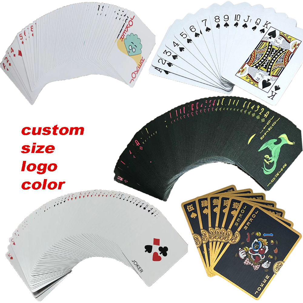 Original Factory Wholesale Custom Logo Waterproof black Poker Game PVC Card Custom Plastic Gold Paper Playing Cards