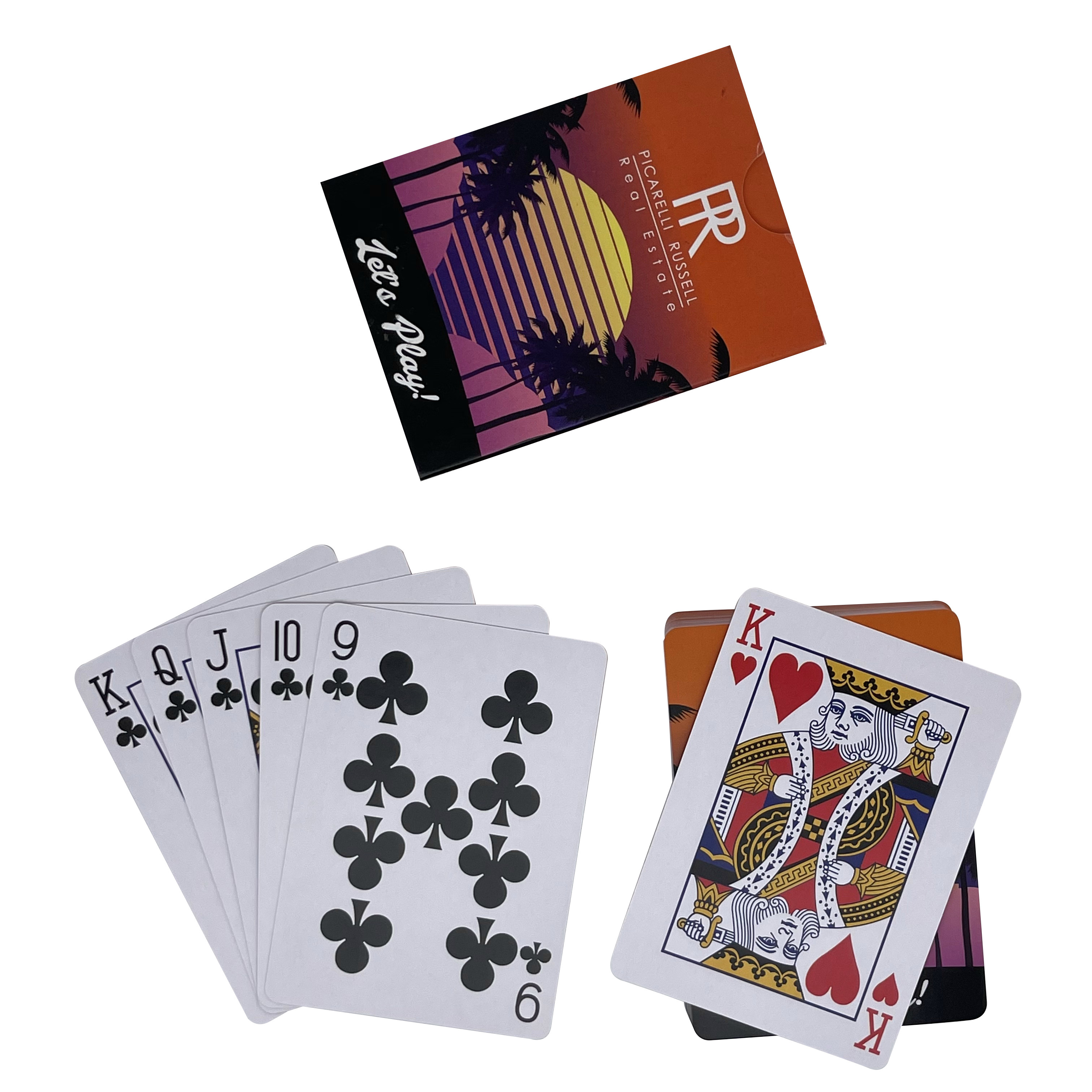 Wholesale Waterproof Custom Logo Printing Linen Deck Plastic Poker Paper Blank Marked Sublimation Playing Cards With Box