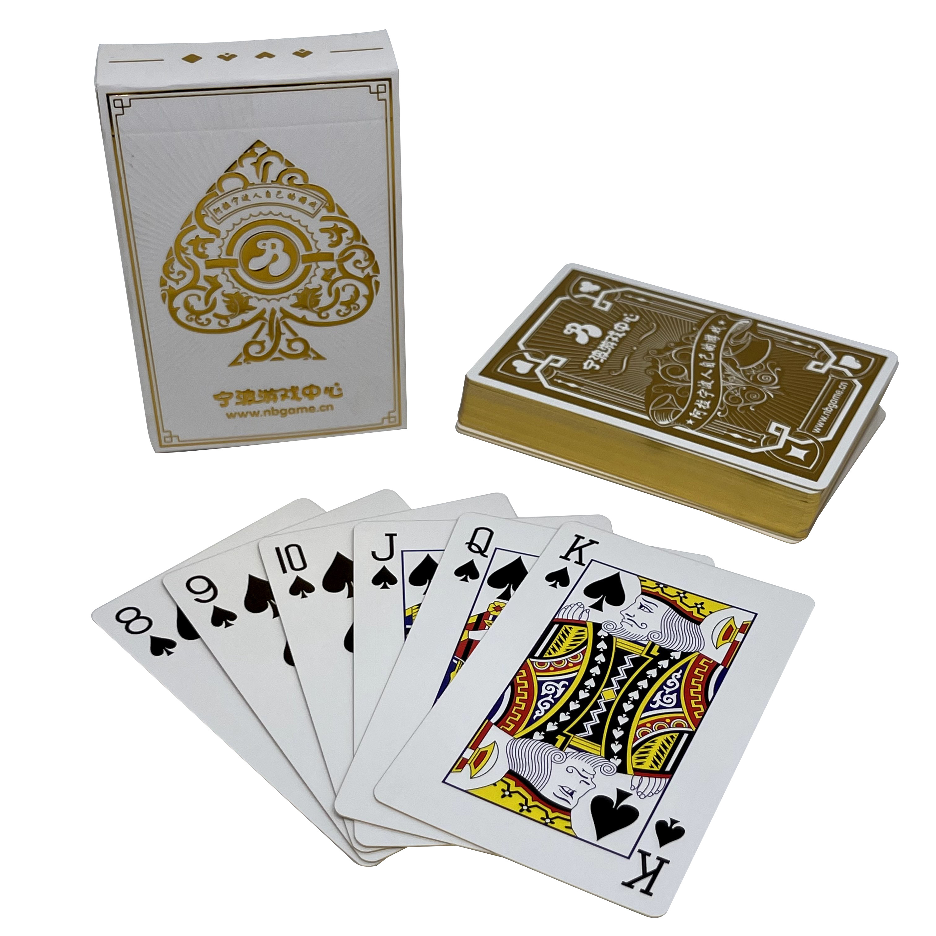 royal spanish dubai black gold foil waterproof custom logo plastic pvc paper personalized custom playing card poker