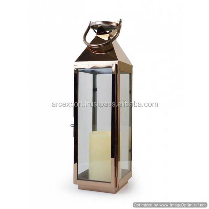 Shiny Tall Stainless Steel Wedding Lantern Fancy Design Stylish Best Quality Fancy Lanterns