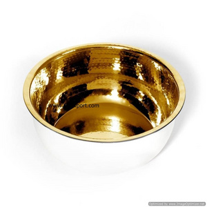 Luxury White & Gold Pedicure Manicure Bowls Handmade Indian Wholesale Pedicure Bowls