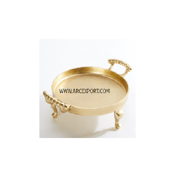 Gold Enamel Fancy Designer Decoration With Stand Designer Luxury Best Quality Decorating Fancy Wholesale Modern Tray