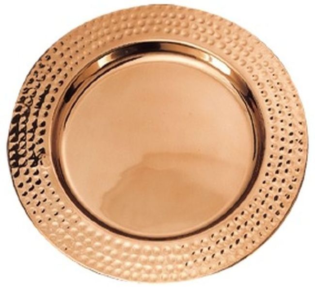 Brass Plated Hammered harger Plate Best Top Decoration Design Standard Round Shape Charger Plate