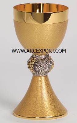 Gold Plated Goblet Copper Metal Fancy Luxury Wholesale New Design Decorating Plate Goblet