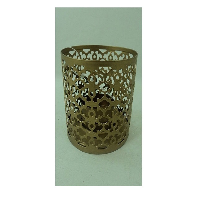 Metal Etching Wholesale Decorative Votive Candle Holder Water Glass Design Round Shape Fancy Candle Holder