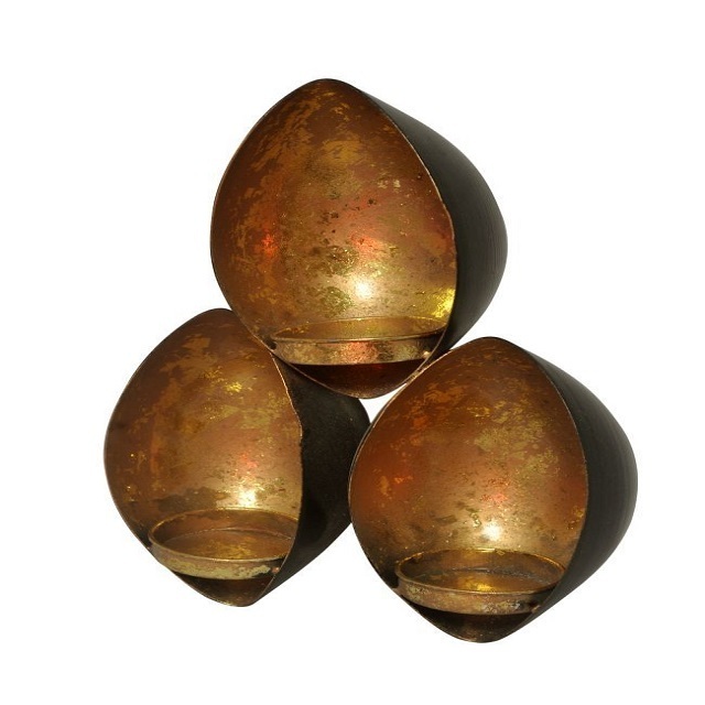 Copper Oval Shape Tea Light Metal Candle Votive New Design Best Quality Luxury Wholesale