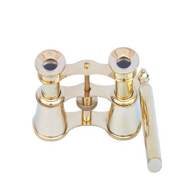 Brass Shiny Polished Nautical Binocular Gold Color Clear Glass Fancy Nautical Binocular