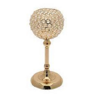 Gold Plated Crystal Ball Small Candle Holder Shning Gold Color Best Top Quality Fancy High Quality Low Prices Candle Holder