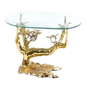 Tree Leaf Ware Golden Antique Design Stylish Ware With Mirror Design Decoration Stylish Cake Stand