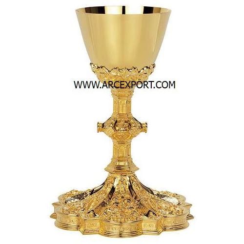 Gold Plated Goblet Copper Metal Fancy Luxury Wholesale New Design Decorating Plate Goblet