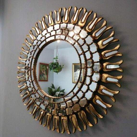 Luxury Lovely Designing White Fancy Latest Decoration Large Unique Decoration For Wedding Wall Mirror