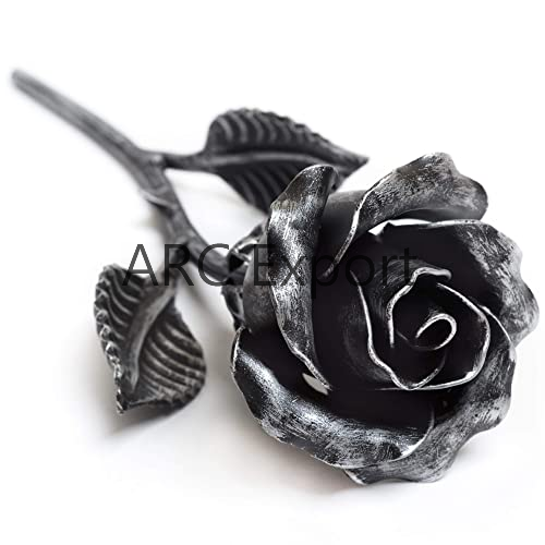 Graphite Metal Decorative Rose & Flower Handmade Metal Rose & Flower