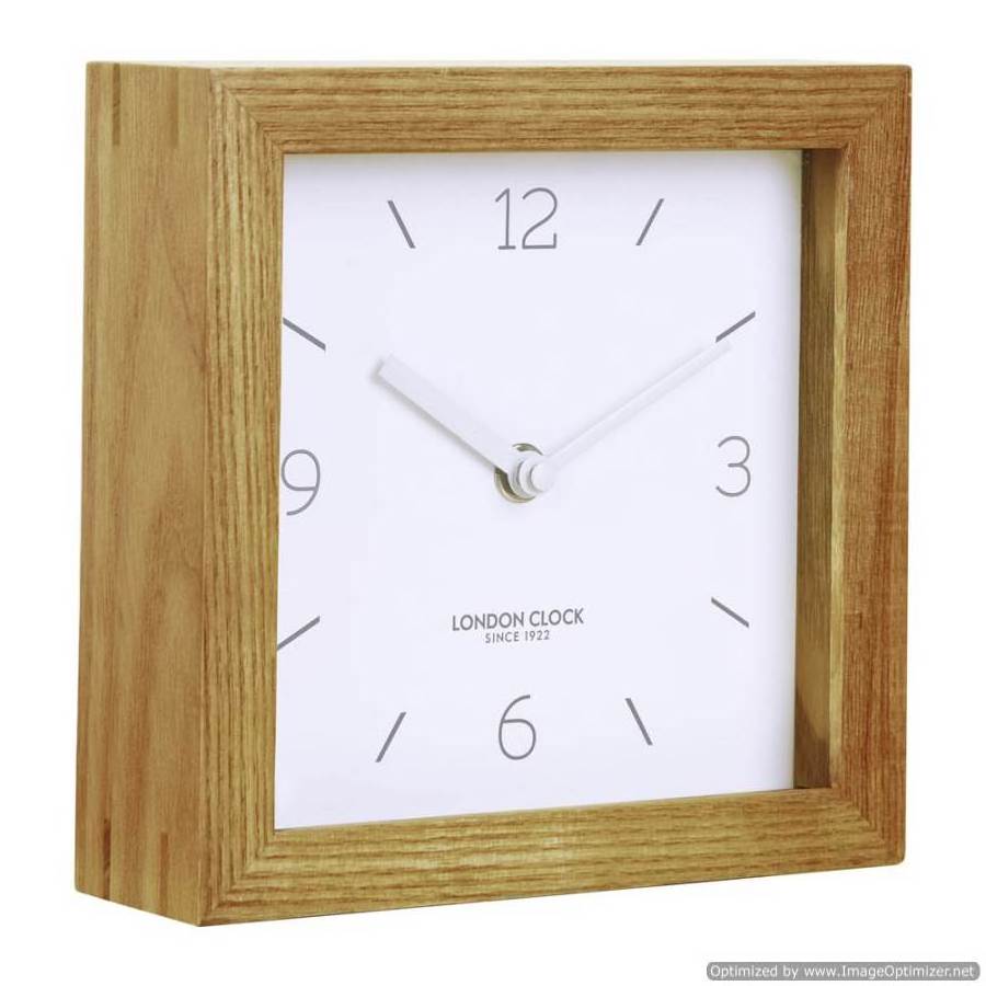 Square Wooden Fancy Wall Art Clock Standard Decoration Modern Rectangle Shape Wall Art Clock