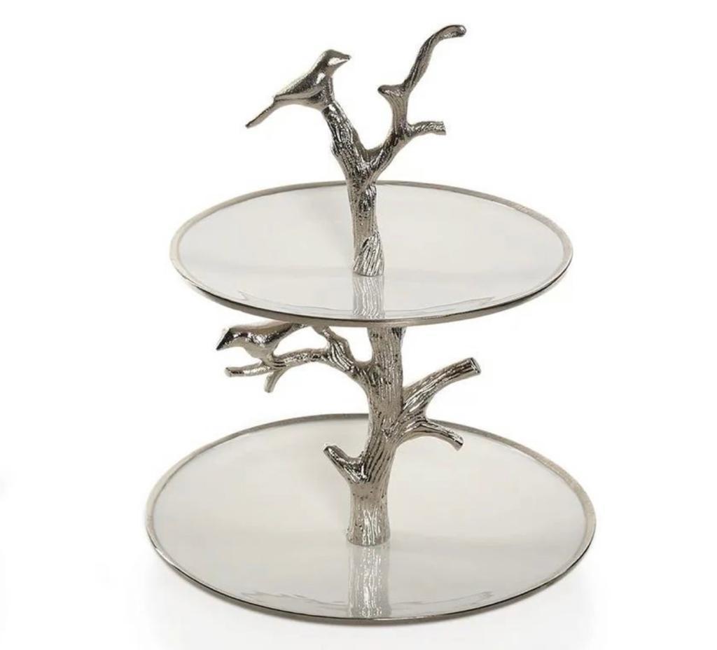 Tree Leaf Ware Golden Antique Design Stylish Ware With Mirror Design Decoration Stylish Cake Stand