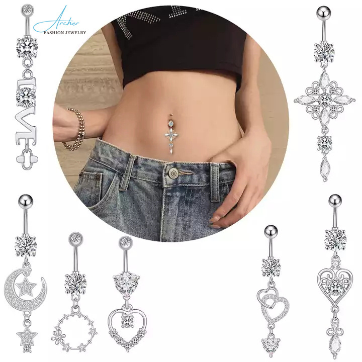 new sale stainless steel belly ring Valentine's Day custom belly rings wholesale bodybelly ring jewelry