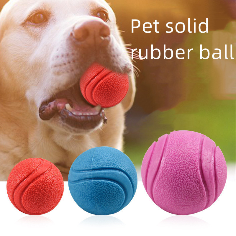 Training dogs to chew a ball pet bite-resistant ball solid rubber elastic ball through a rope pet toy with a rope