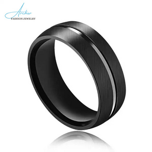 Made in China Black Tungsten Wedding Rings - Wedding Rings for Men Men's Orthodox CLASSIC Stainless Steel Anniversary Archer