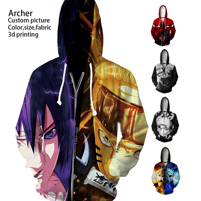 Custom 3d Printed Hoodie Anime Oversize Pullover hoodies sweatshirts Polyester Blank Zipper Cardigan Sublimation mens hoodies