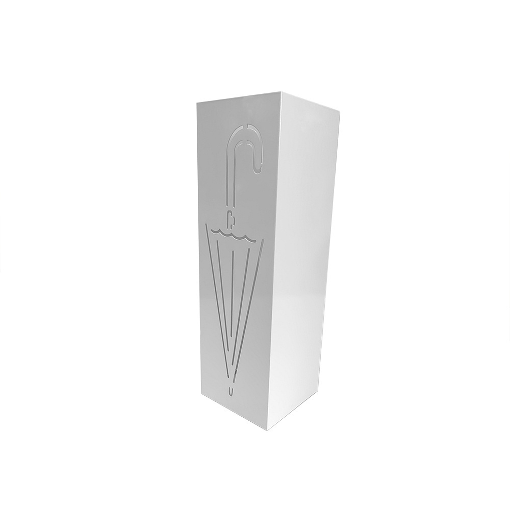 White Metal Square Umbrella Stand