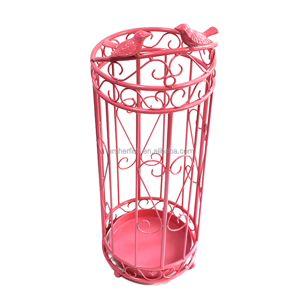 Manufacturers wholesale art creative umbrella stand indoor outdoor decoration  pink  love bird umbrella storage umbrella holder