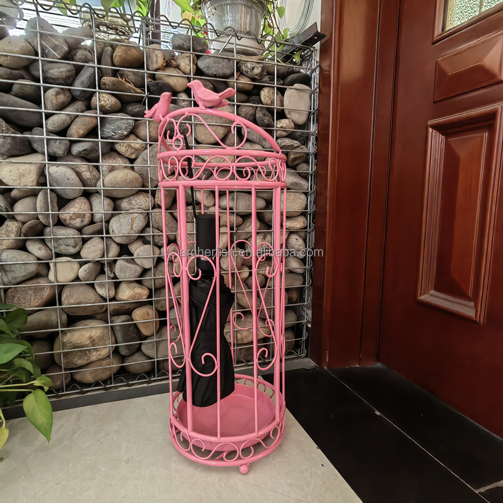 Manufacturers wholesale art creative umbrella stand indoor outdoor decoration  pink  love bird umbrella storage umbrella holder